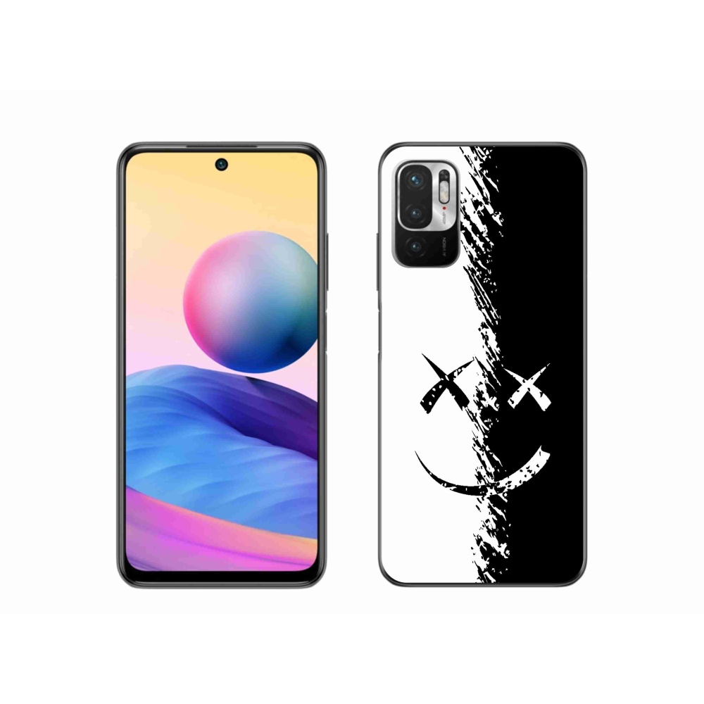 Gél borítás mmCase a Xiaomi Redmi Note 10 5G-hez - fekete és fehér mosolygó