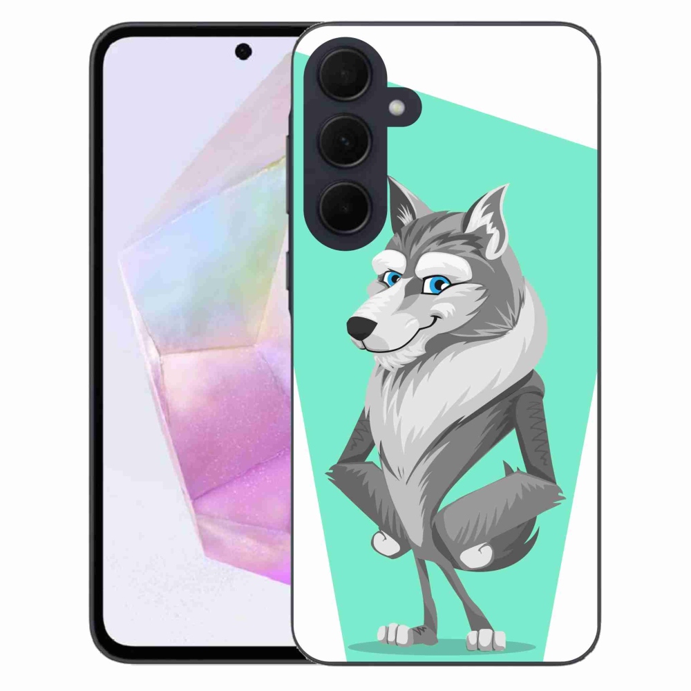 Zselés borítás mmCase Samsung Galaxy A35 5G - rajzfilm farkashoz