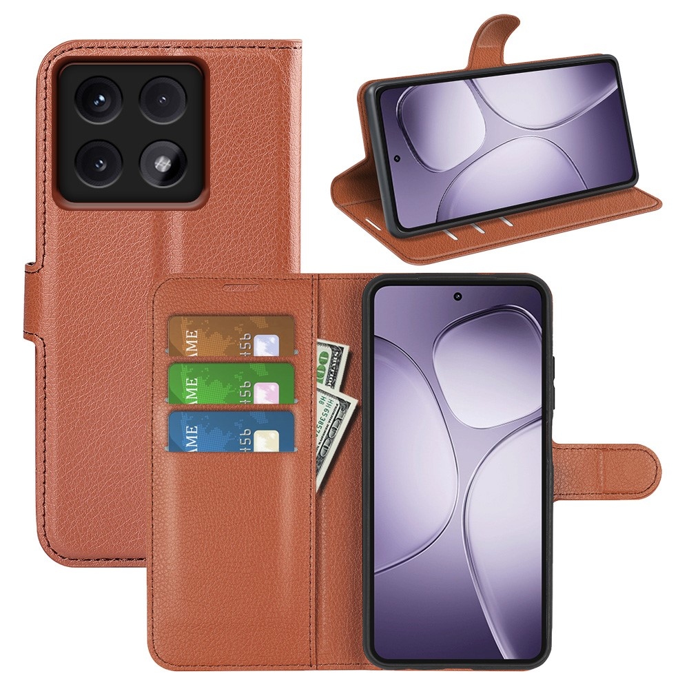 Litchi könyv tok a Xiaomi 14T Pro-hoz - barna