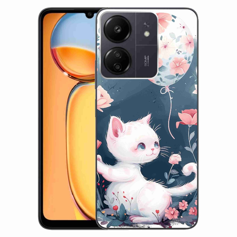 Gél borítás mmCase a Xiaomi Poco C65/Redmi 13C-hez - cica lufival