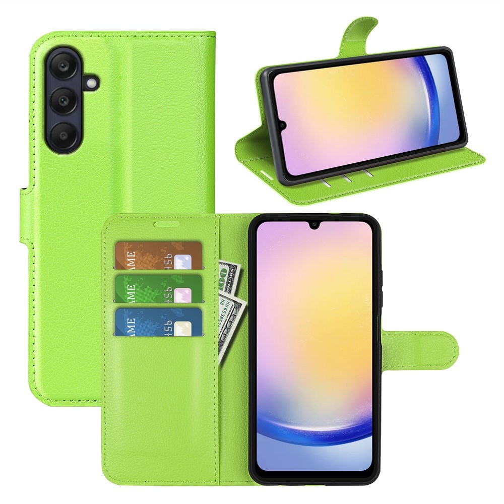 Litchi könyv tok Samsung Galaxy A26 5G - zöld