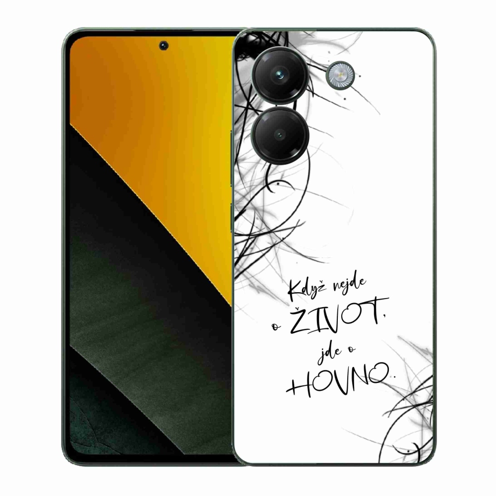 Gél borító mmCase a Xiaomi Poco M7 Pro 5G-hez - vicces szöveg 16 fehér háttérrel