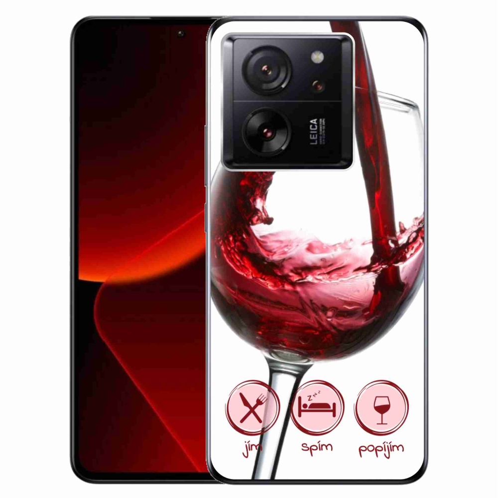 Gél tok mmCase a Xiaomi 13T/13T Pro számára - borospohár piros