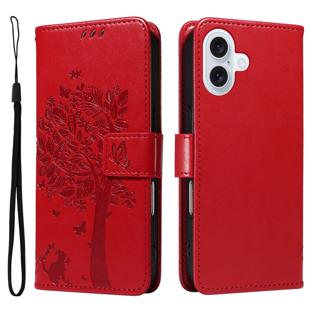 Fák könyvtáska iPhone 17-hez - piros