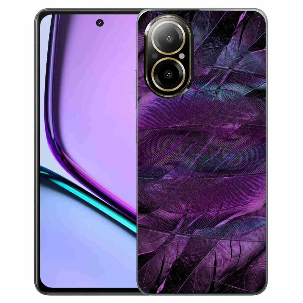 Gél borító mmCase a Realme C67 készülékhez - lila tollak