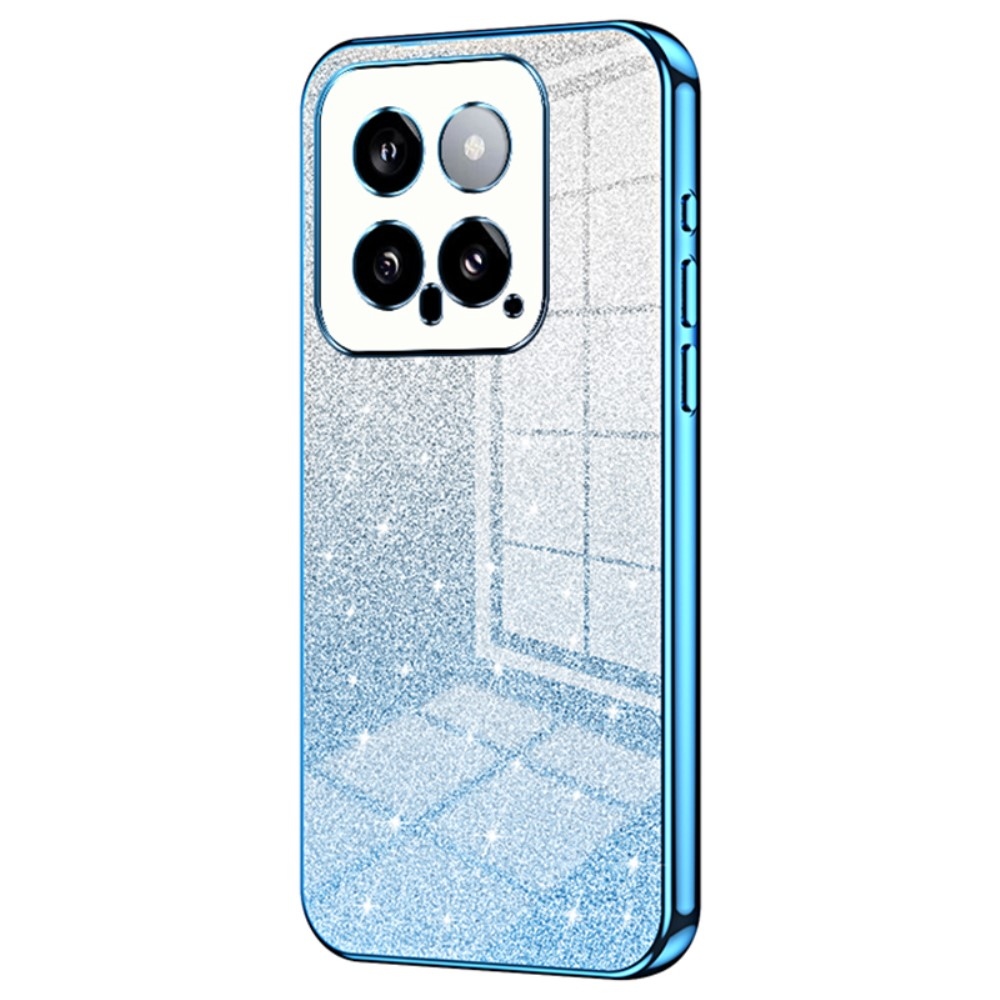 Vágott zselés csillogó tok a Xiaomi 14-hez - kék