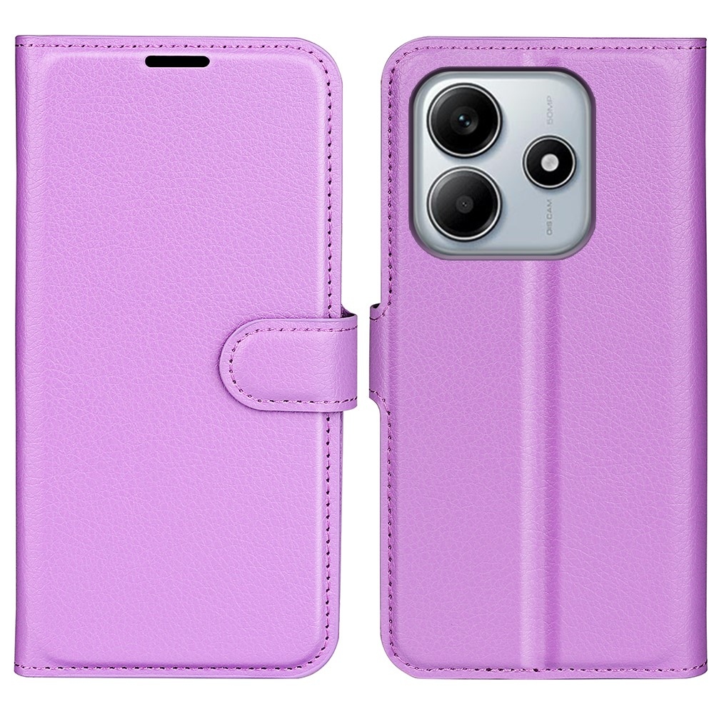 Litchi könyv tok a Xiaomi Redmi Note 14 5G-hez - lila