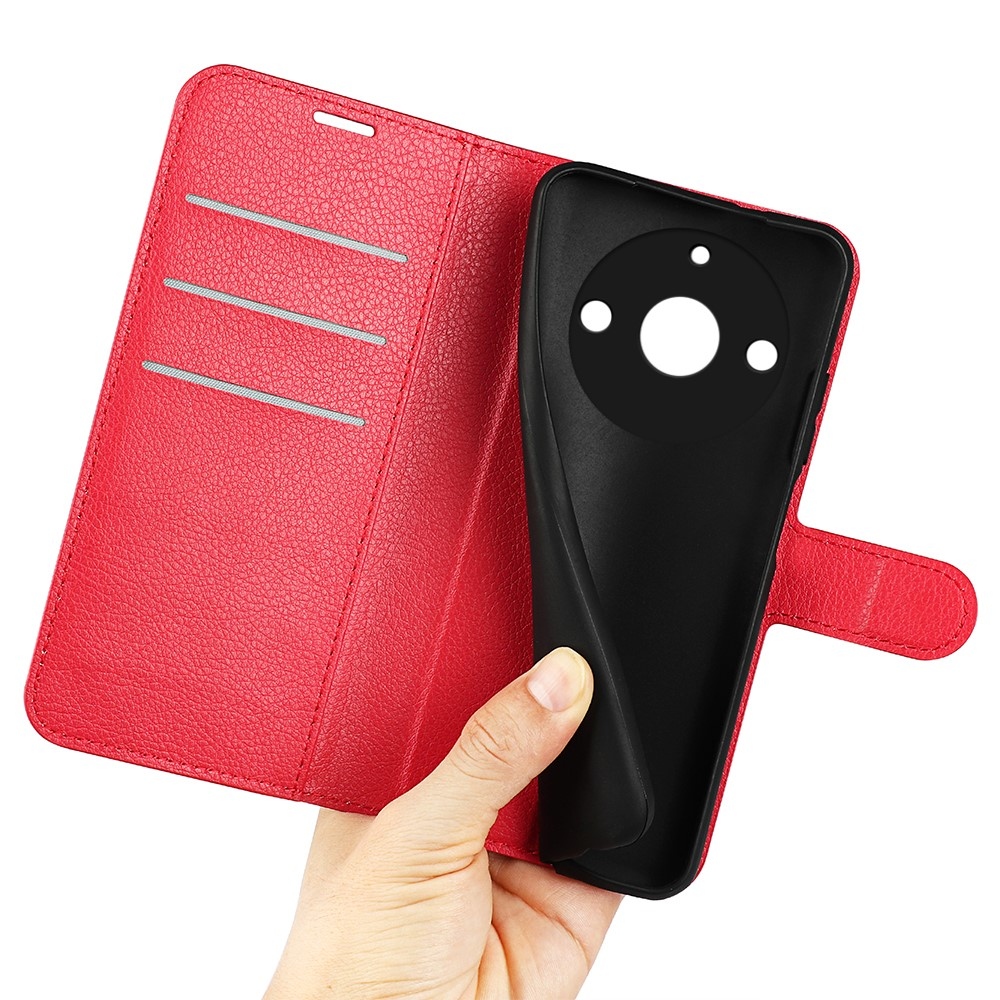 Litchi könyvtáska a Realme 11 Pro 5G/11 Pro+ 5G modellhez - piros