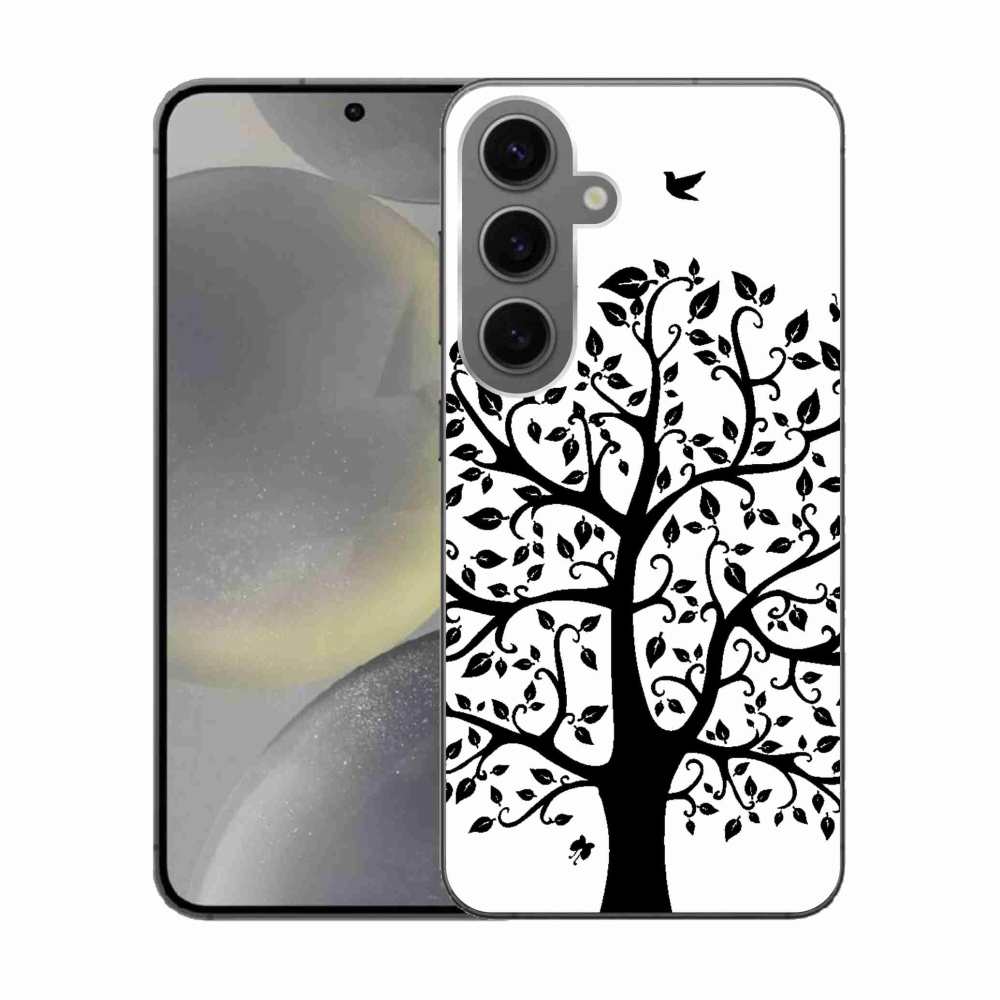 Zselés borítás mmCase Samsung Galaxy S24 készülékhez - fekete-fehér fa