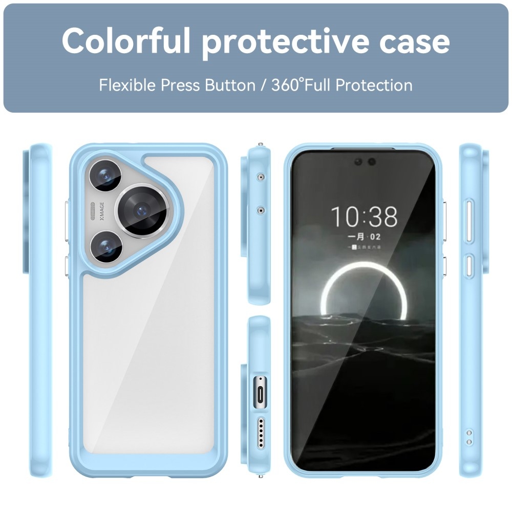 Gél tok fix hátlappal Huawei Pura 70 Pro készülékhez - kék