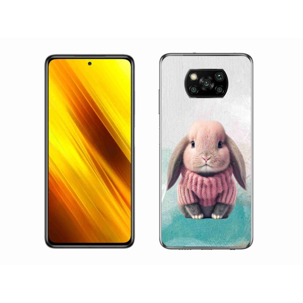 Gél borítás mmCase a Xiaomi Poco X3 Pro számára - nyúl pulóverben