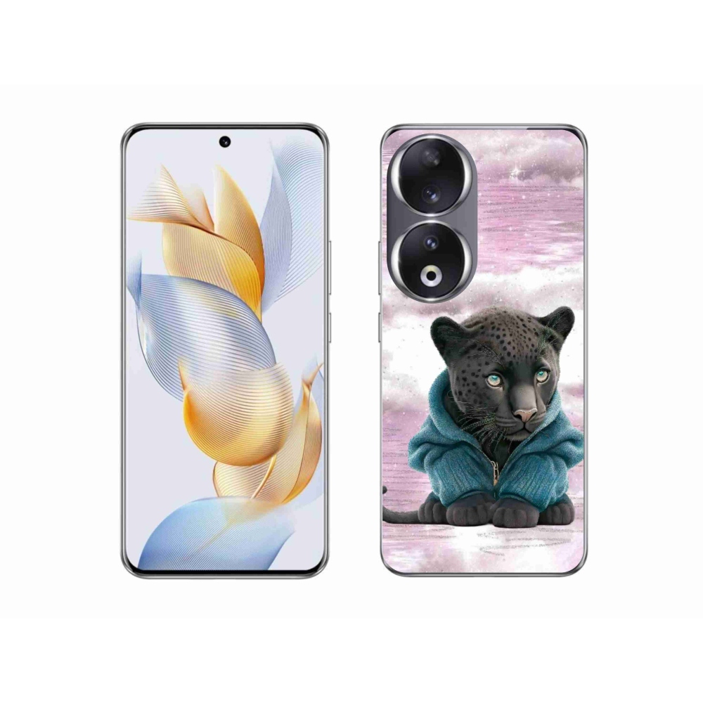 Zselés borítás mmCase a Honor 90-hez - fekete párduc pulóverben