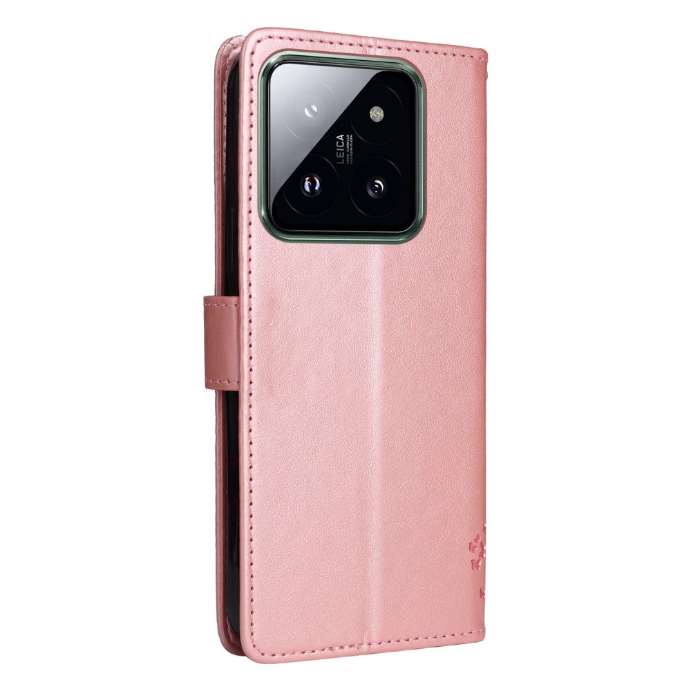 Fák könyve tok Xiaomi 14 Pro - rózsaarany