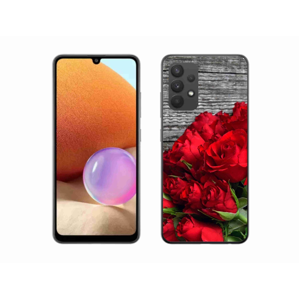 Gél borítás mmCase Samsung Galaxy A32 4G - piros rózsa