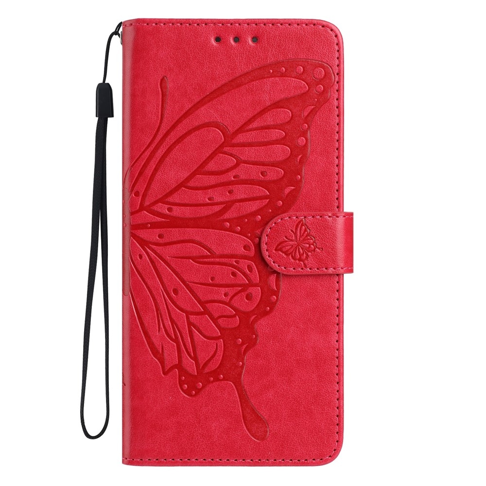 Virágos pillangó könyv tok a Xiaomi 15T-hez - piros