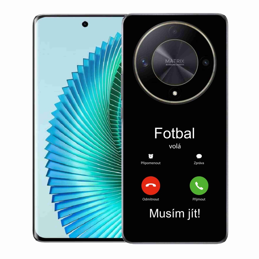 Gél borítás mmCase a Honor Magic 6 Lite 5G-n - futballhívások fekete háttérrel