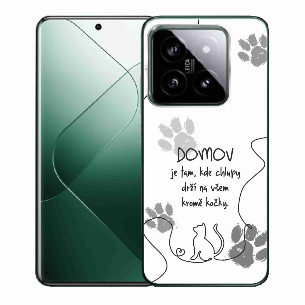 Gél borító mmCase a Xiaomi 14-hez - macska motívum fehér háttérrel