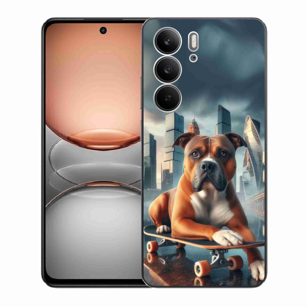 Gél borítás mmCase a Realme C75 készülékhez - kutya gördeszkán