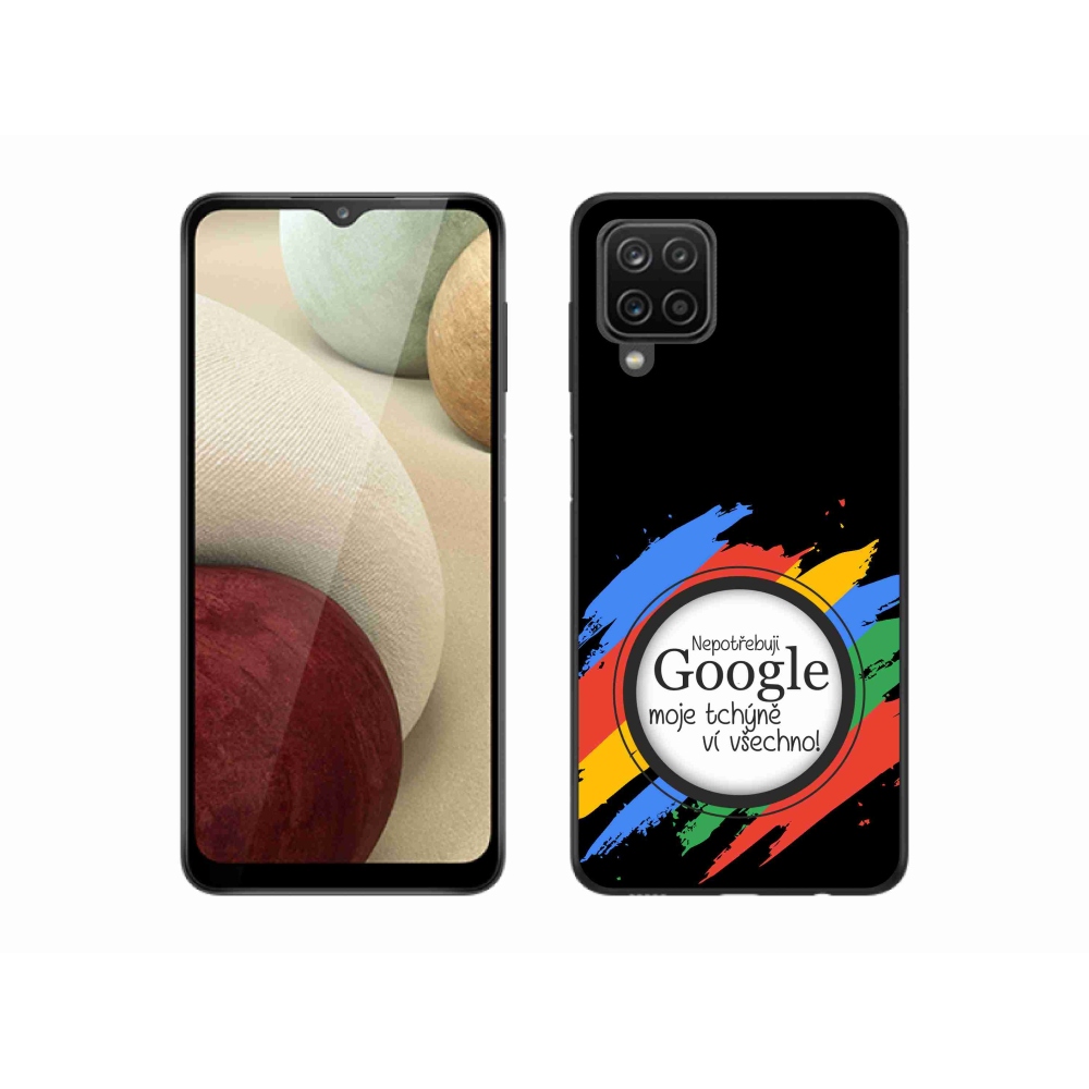Gél borító mmCase Samsung Galaxy M12 - anyós mindent tud fekete háttérrel