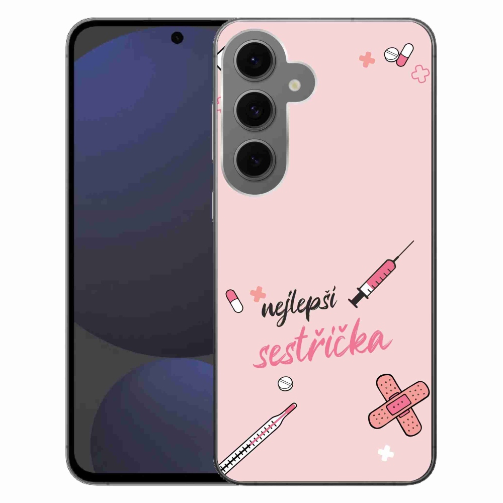Gél borítás mmCase Samsung Galaxy S24 FE - legjobb kishúg rózsaszín háttérrel