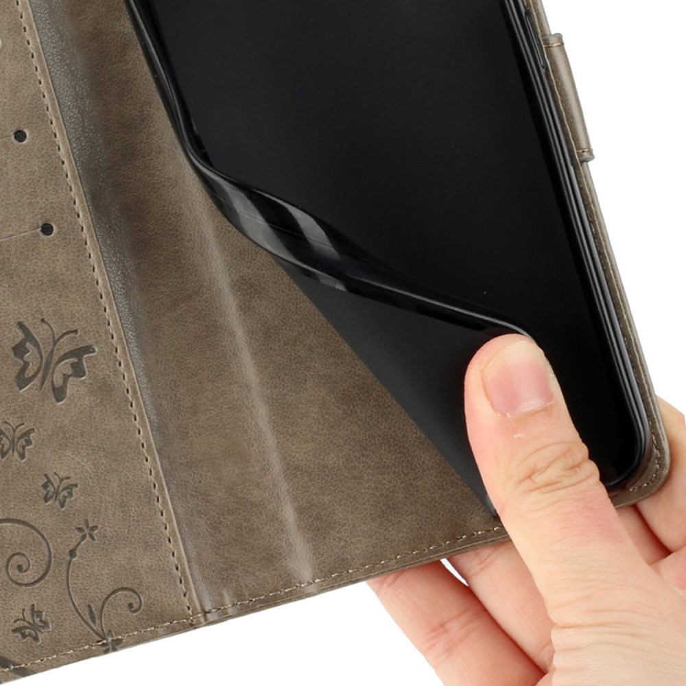 Virágok könyv tok Xiaomi 15 Pro-hoz - szürke
