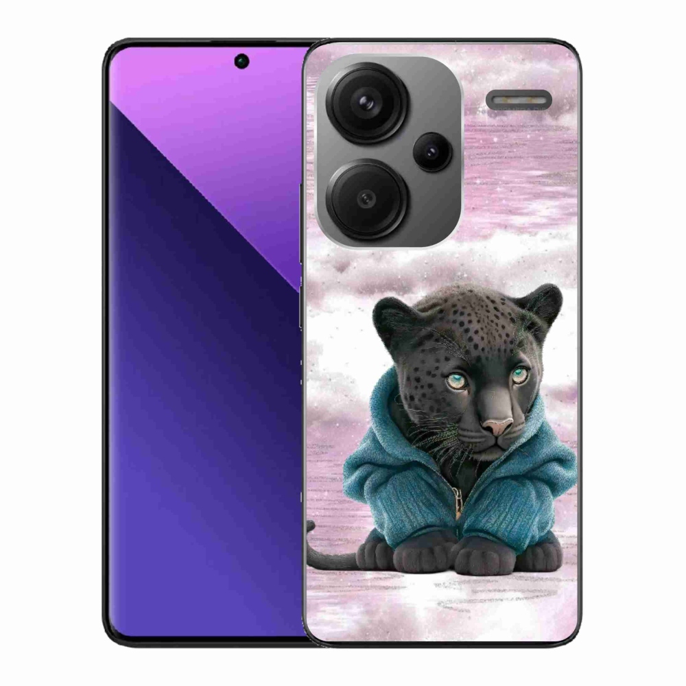 Gél borítás mmCase a Xiaomi Redmi Note 13 Pro+ 5G számára - fekete párduc pulóverben