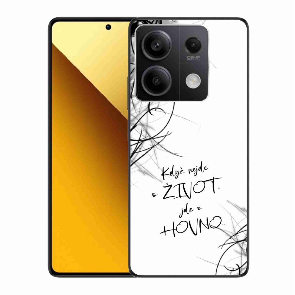 Gél borító mmCase a Xiaomi Redmi Note 13 5G-hez - vicces szöveg 16 fehér háttérrel
