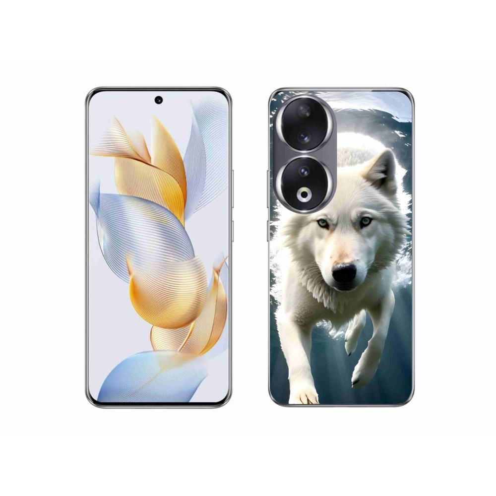 Zselés borítás mmCase a Honor 90-hez - fehér farkas