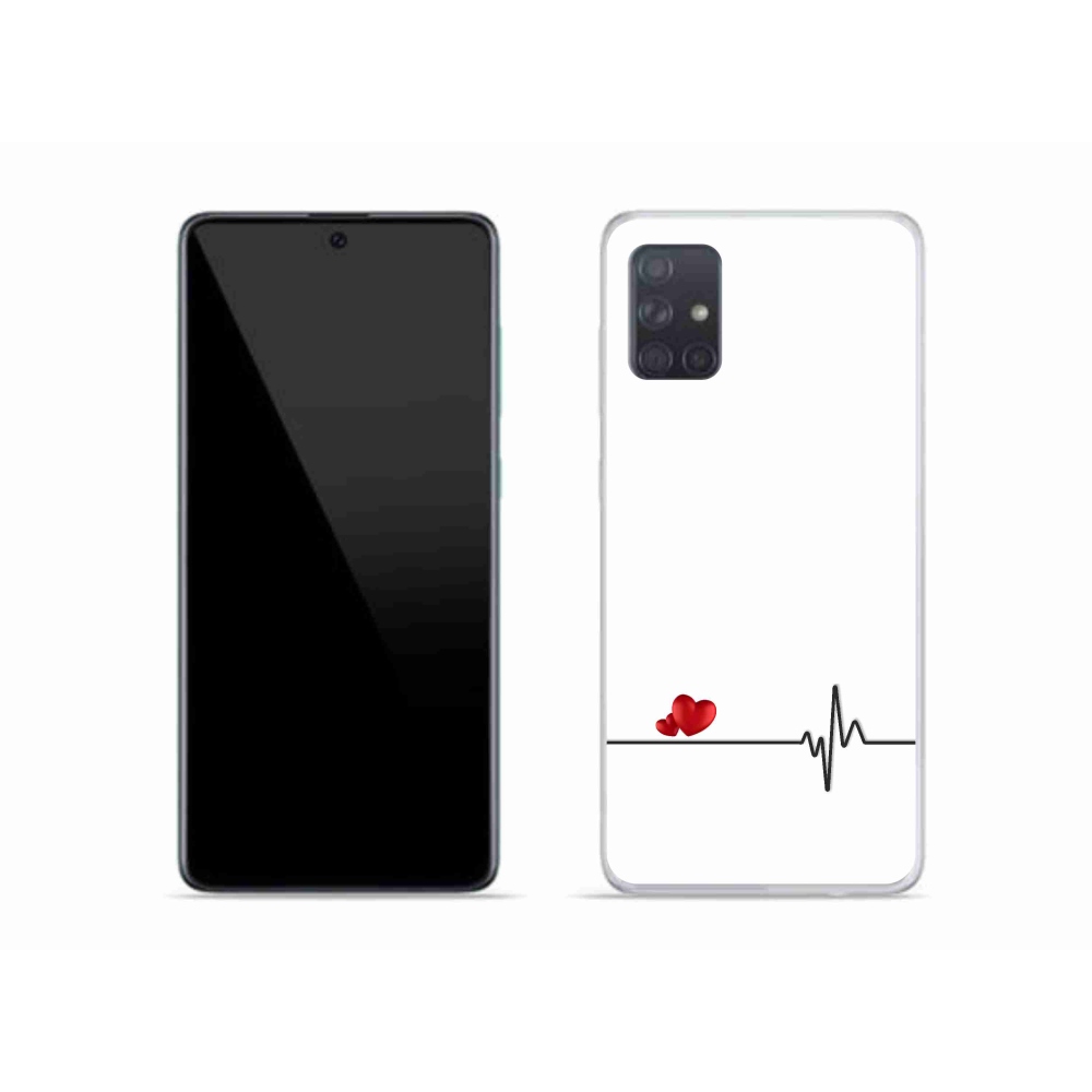 Gél borító mmCase Samsung Galaxy A51 - szív és szívverés fehér háttérrel
