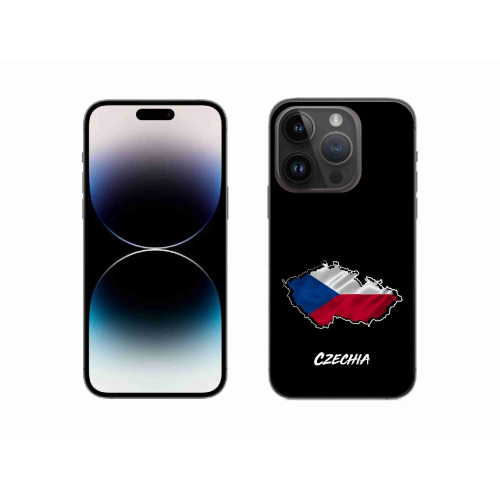 Zselés borítás mmCase iPhone 14 Pro 6.1 - Csehország fekete háttérrel