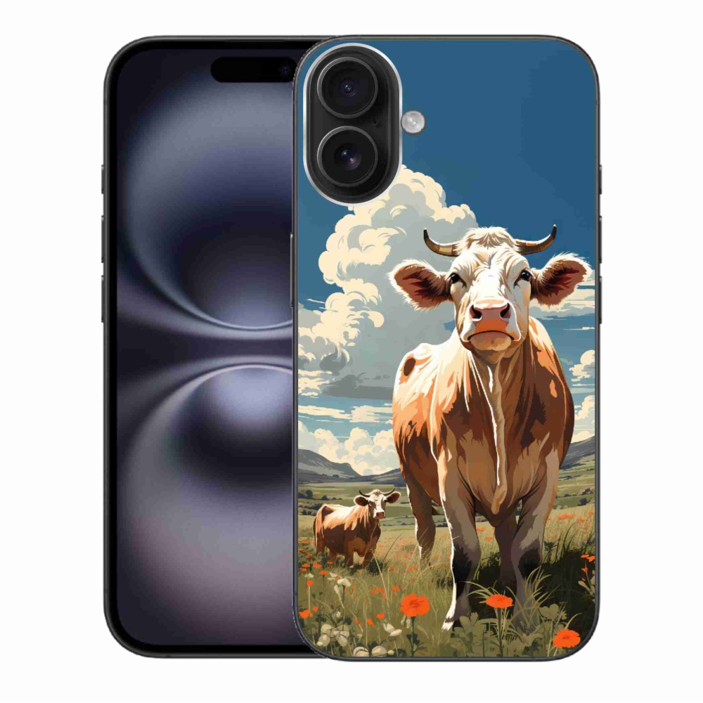 Zselés borítás mmCase iPhone 16 Plus készülékhez - tehenek a réten