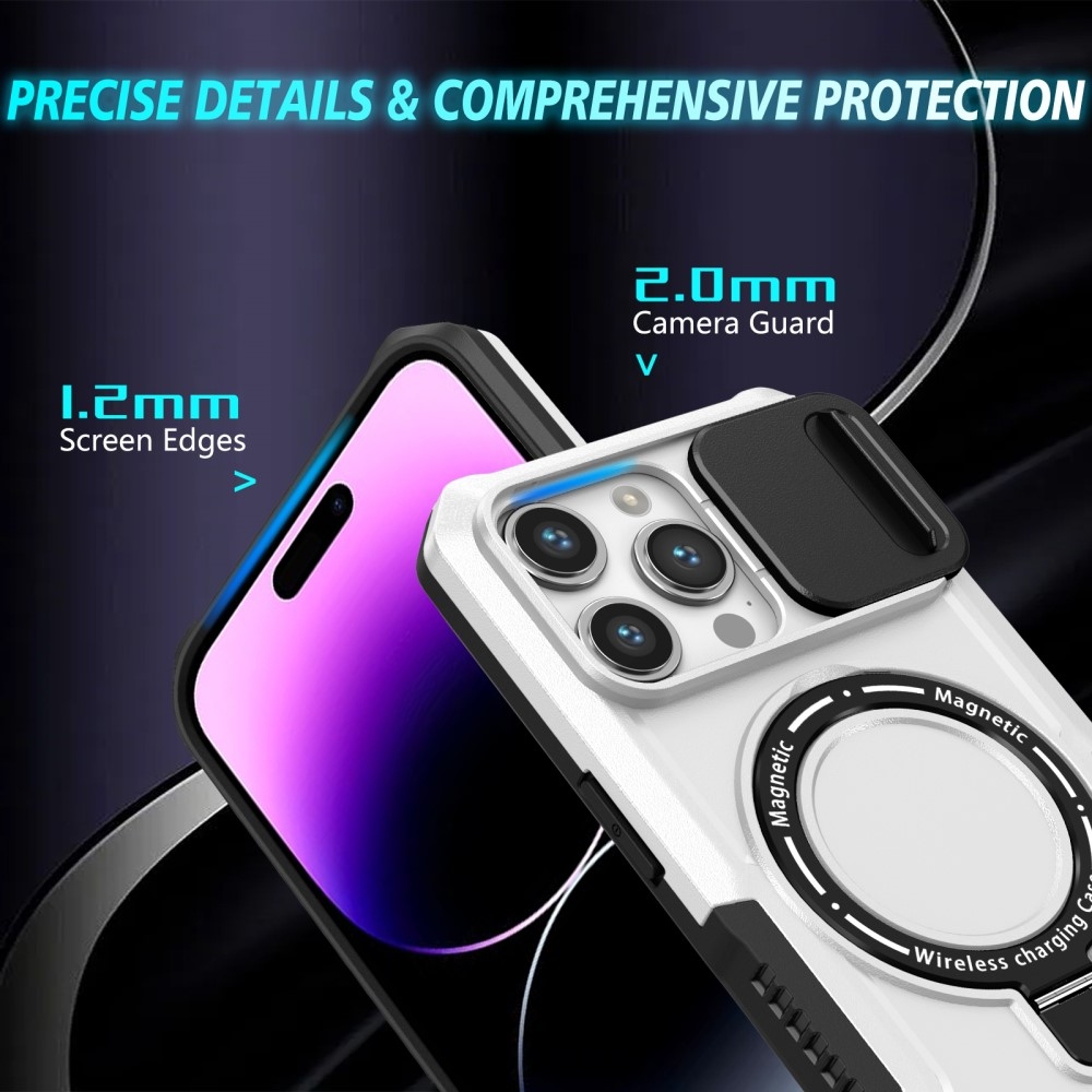 Katonai tartós védőburkolat MagSafe-vel iPhone 14 Pro Max készülékhez - Fekete/Fehér