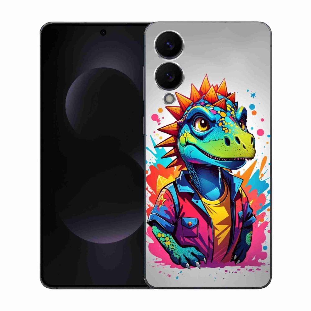 Zselés borítás mmCase Samsung Galaxy S25 Edge készülékhez - színes dinoszaurusz