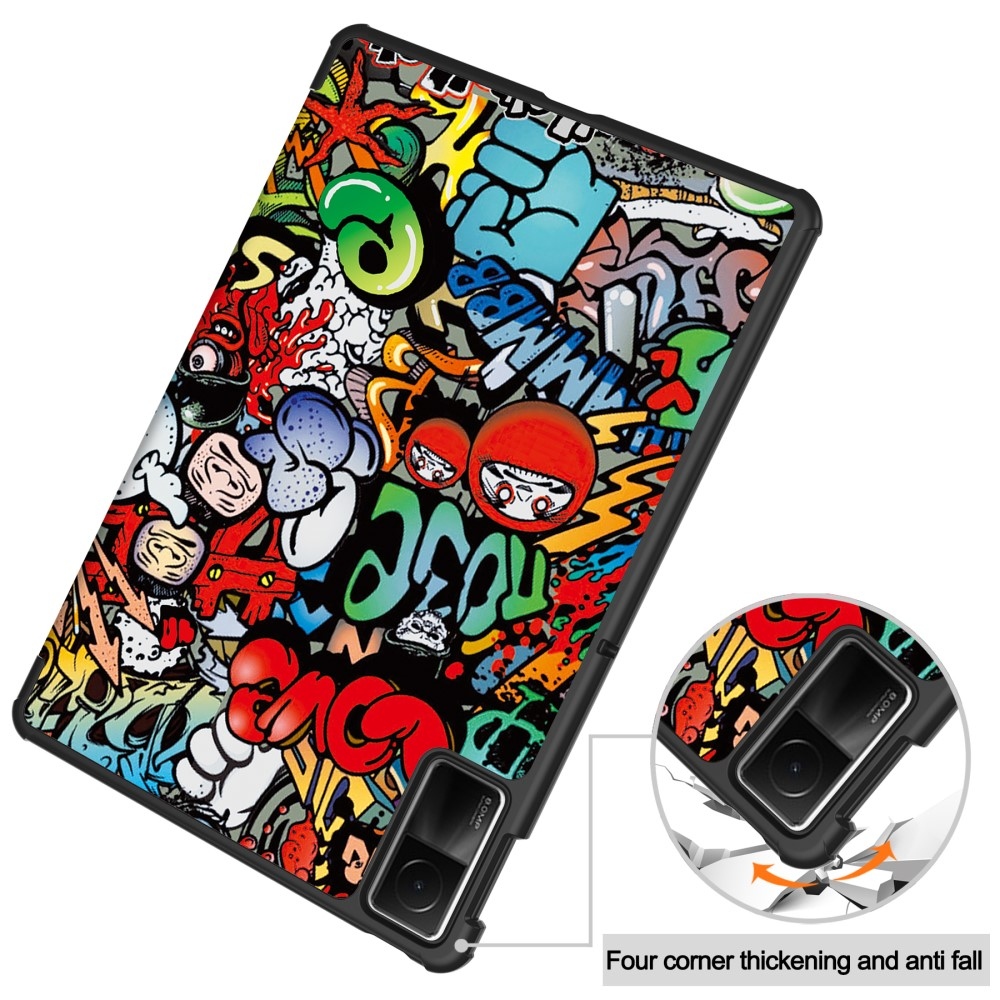 Nyomtatás intelligens záró tok a Xiaomi Redmi Pad SE-hez - graffiti