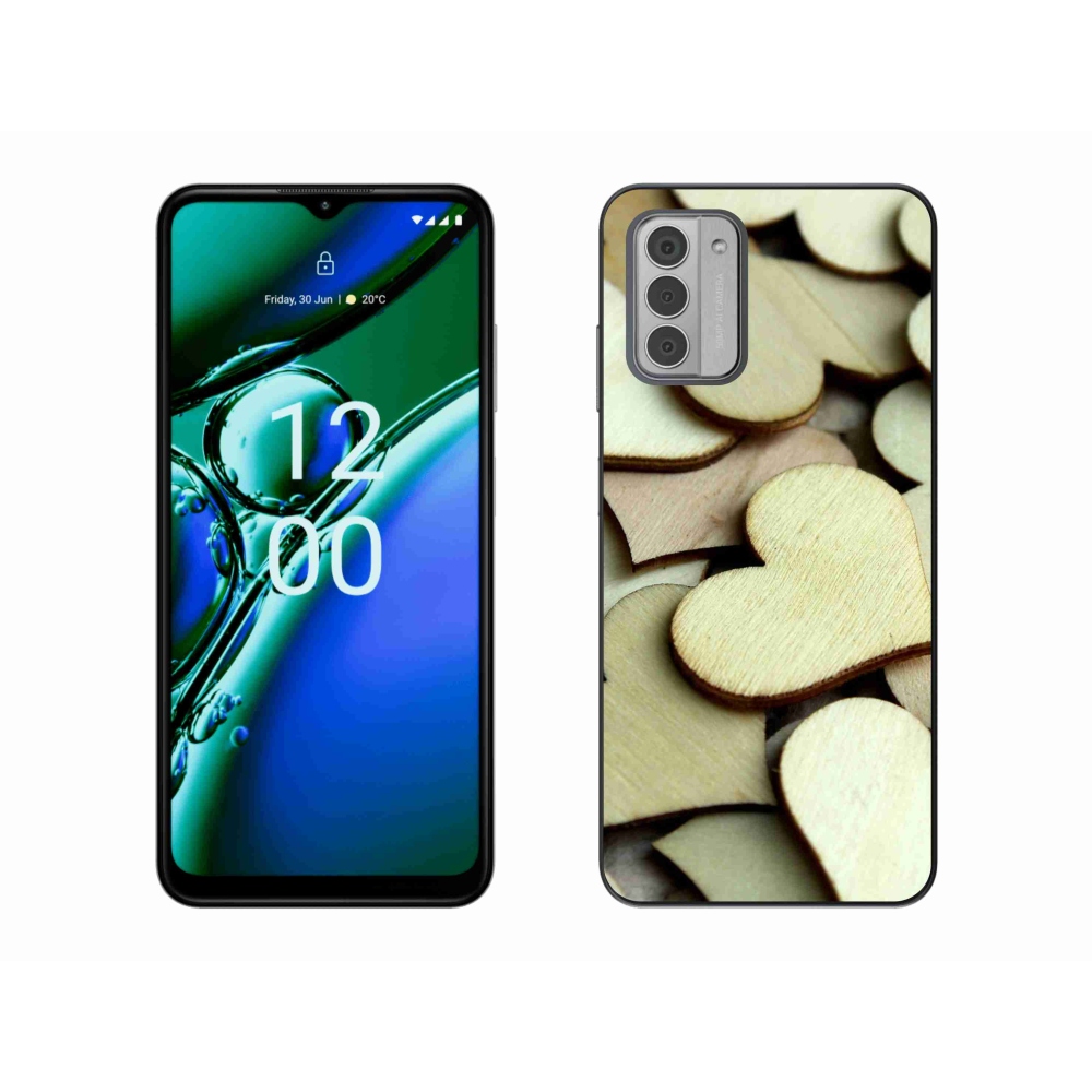 Zselés borítás mmCase a Nokia G42 készülékhez - fából készült szívek
