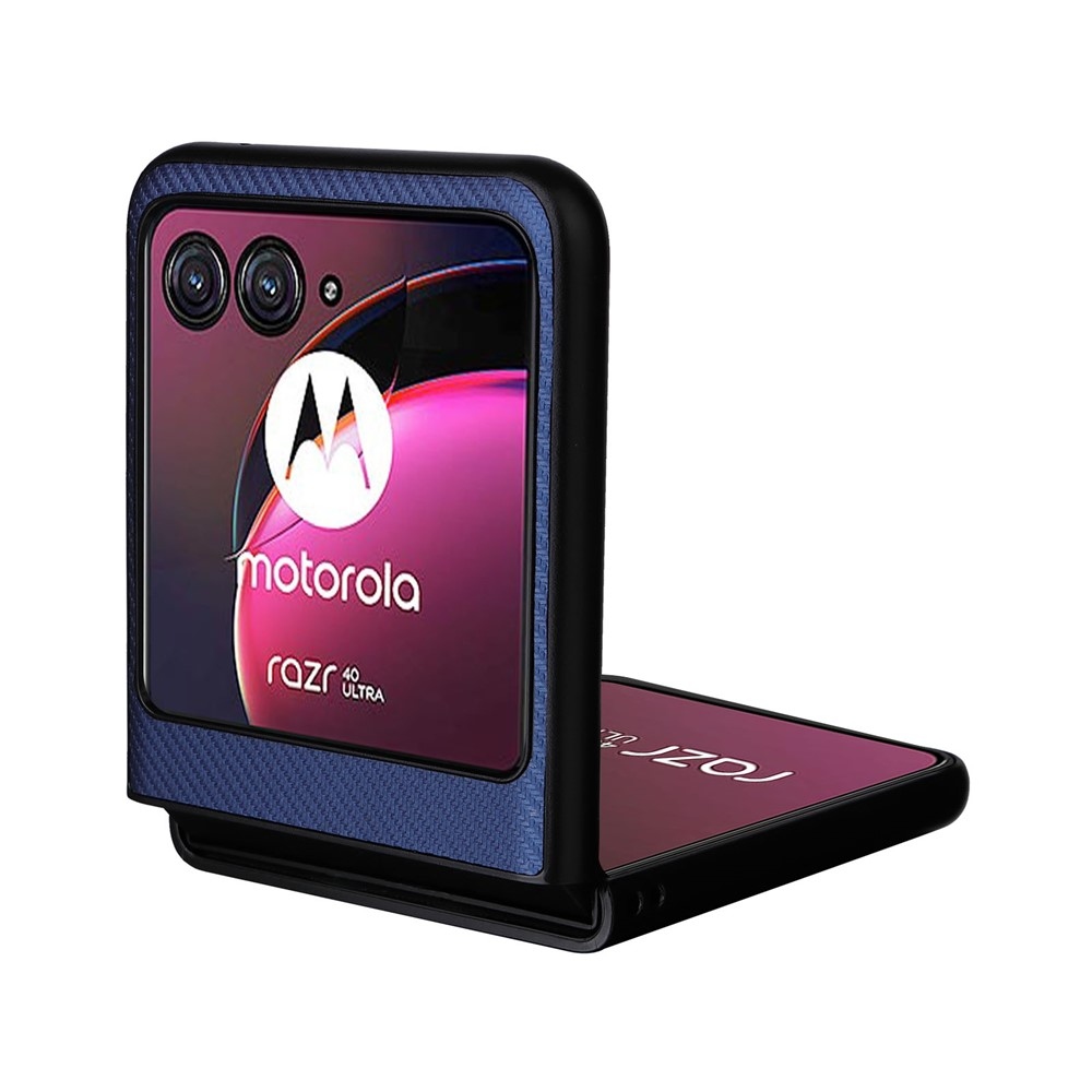 Textúrás műanyag borítás műbőrrel a Motorola Razr 40 Ultra 5G készülékre - kék