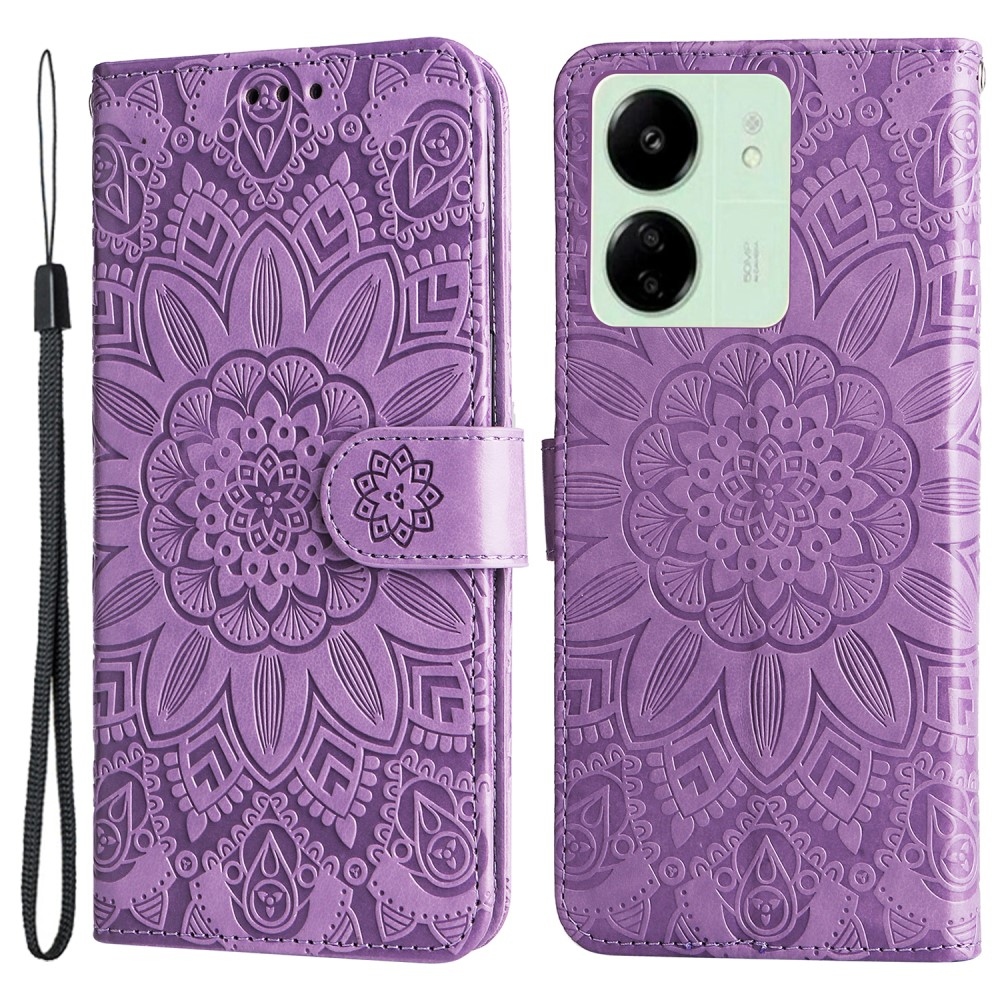 Napraforgó könyvtáska Xiaomi Poco C65/Redmi 13C - lila