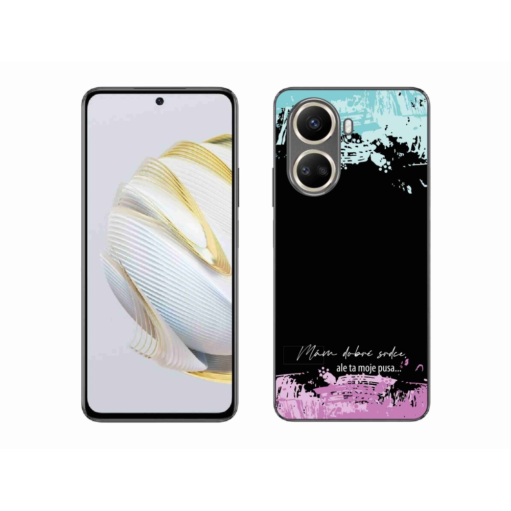 Gél borító mmCase a Huawei Nova 10 SE-hez - vicces szöveg 3 fekete háttérrel