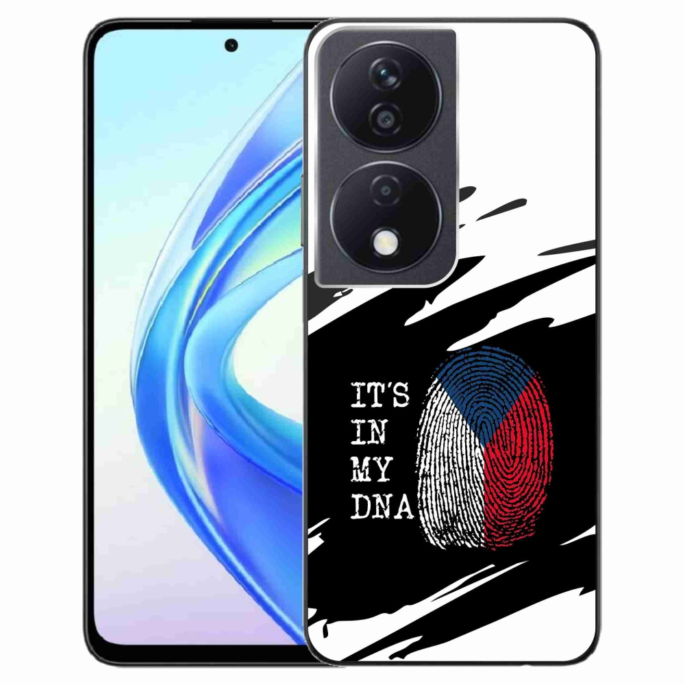 Gél borítás mmCase a Honor X7b/Honor 90 Smart számára - Zászlós ujjlenyomat fekete és fehér háttérrel