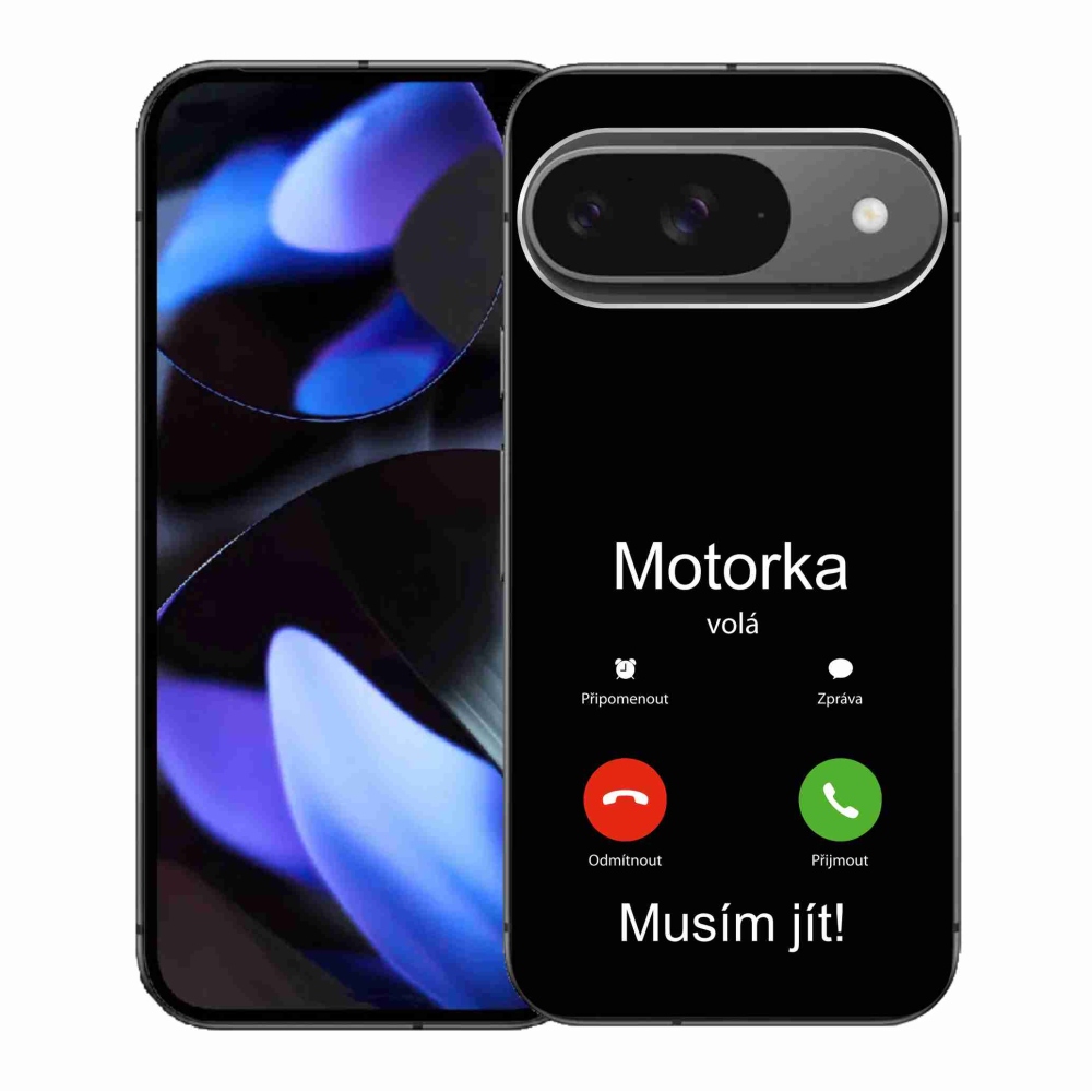 Gél borítás mmCase a Google Pixel 9/9 Pro készülékhez - motoros hívások fekete háttérrel
