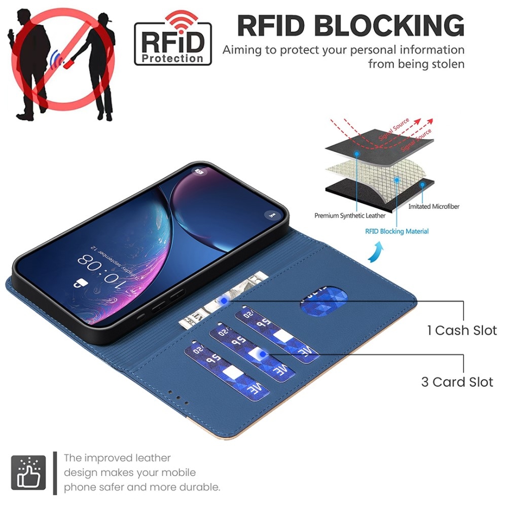 BNF DUO könyvtáska a Realme 14 5G készülékhez - kék