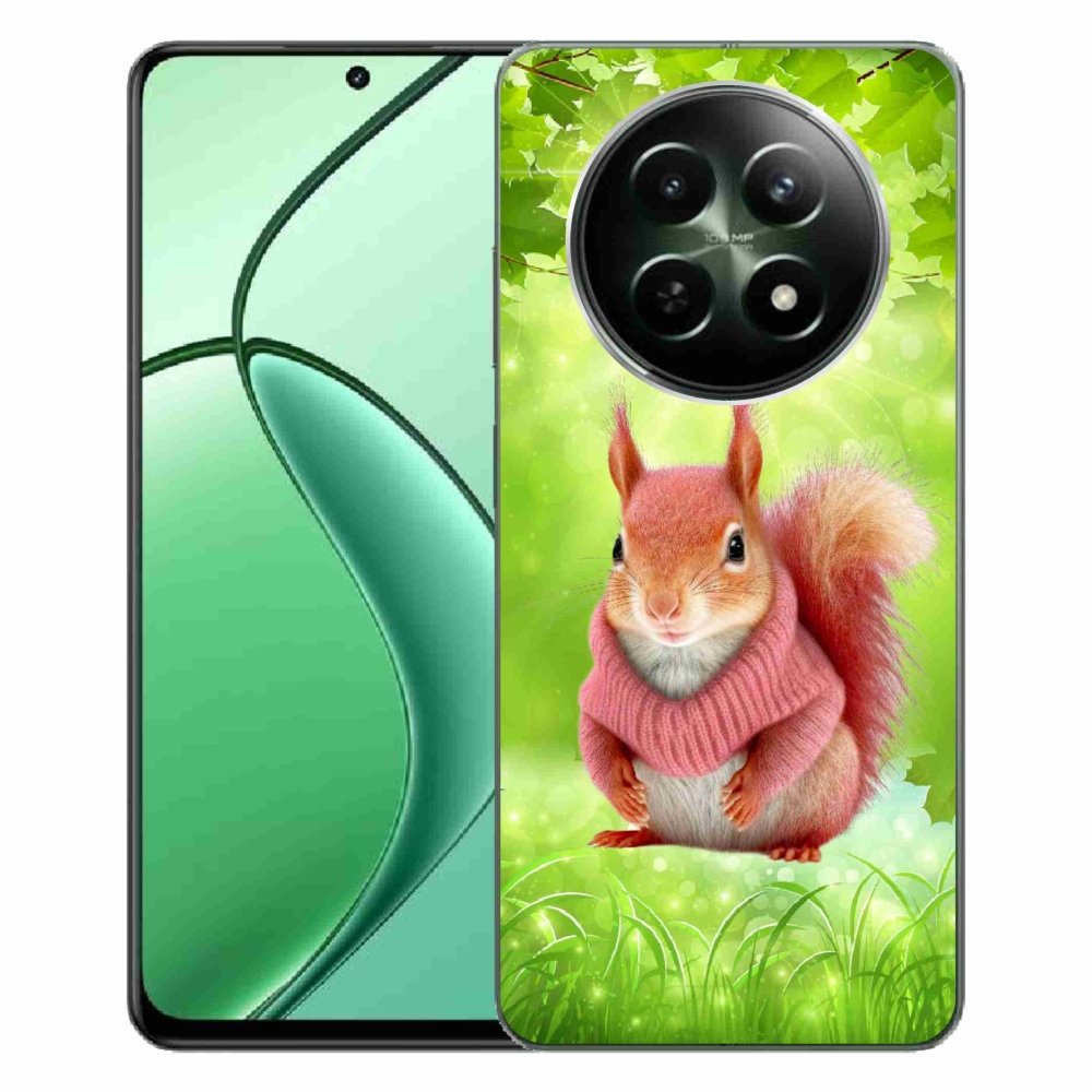 Zselés borítás mmCase a Realme 12 5G/12x 5G számára - mókus pulóverben