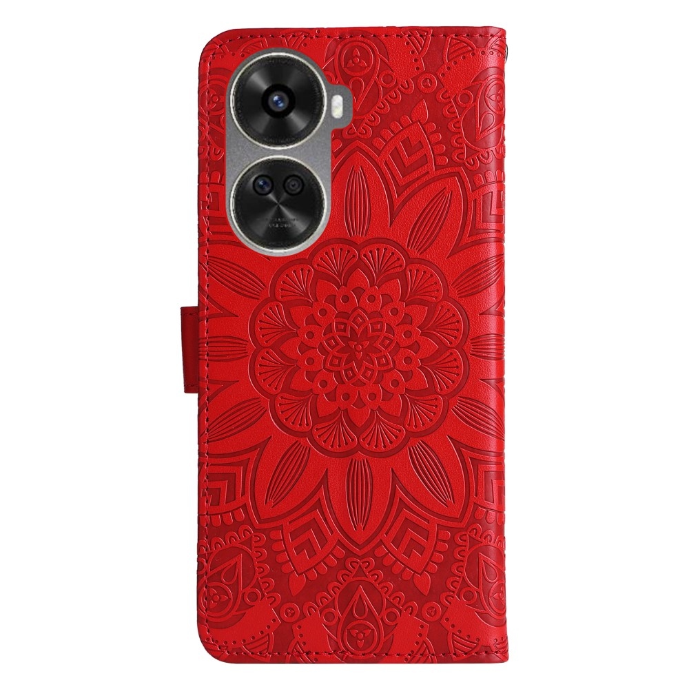 Napraforgó könyv tok Huawei Nova 12 SE-hez - piros