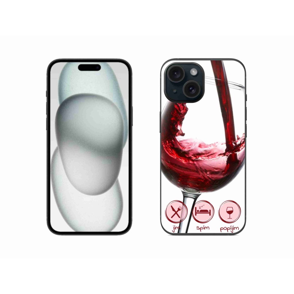 Gél tok mmCase iPhone 15 készülékhez - borospohár piros