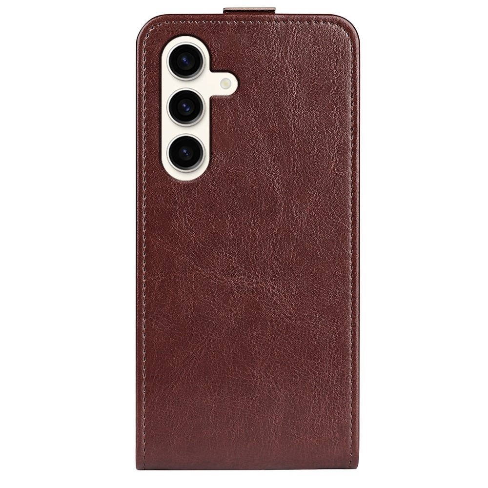 Függőleges flip tok Samsung Galaxy S24+ készülékhez - barna