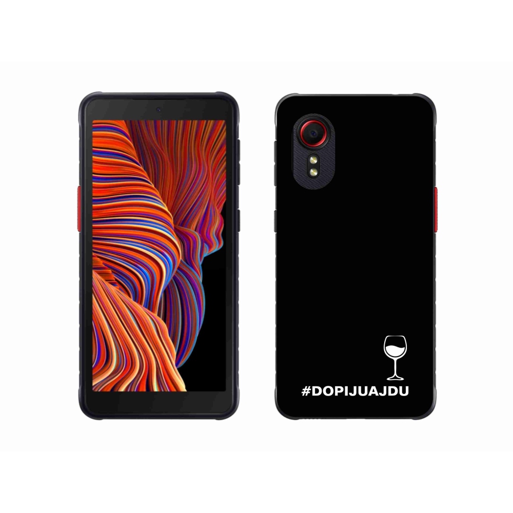 Gél borítás mmCase Samsung Galaxy Xcover 5 készülékhez - bor motívum fekete alapon