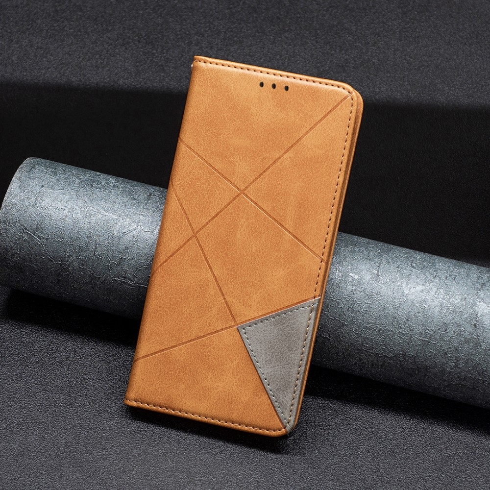 Háromszög alakú könyv tok Xiaomi Redmi Note 14 Pro - sárga