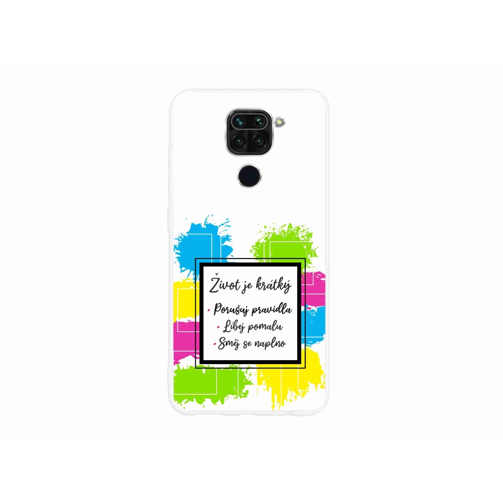 Gél borítás mmCase a Xiaomi Redmi Note 9-hez - idézem 5 fehér háttér
