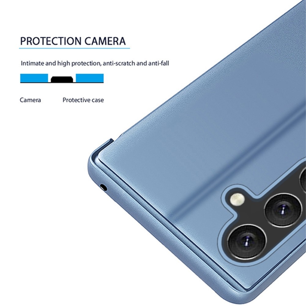 Átlátszó zárófedél matt előlappal a Samsung Galaxy M55 5G készülékre - kék