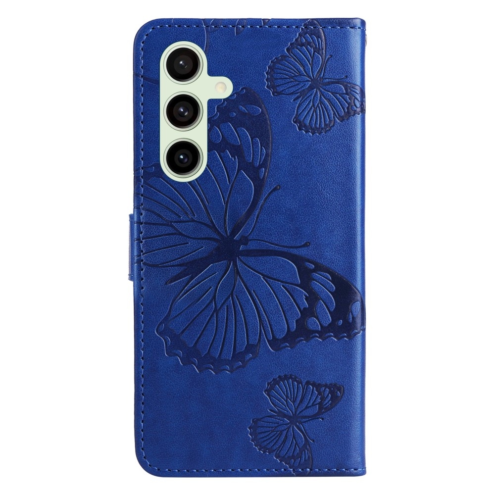 Nagy pillangó könyv tok Samsung Galaxy S24 FE készülékhez - kék